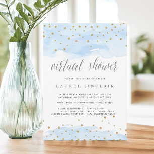 Invitación Confetti Pop   Brida virtual o Baby Shower