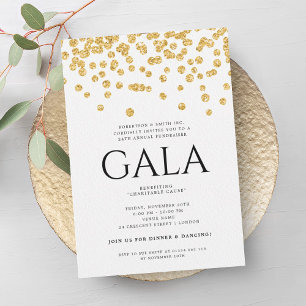 Invitación Confetti Purpurina de oro de Gala Corporativa Form