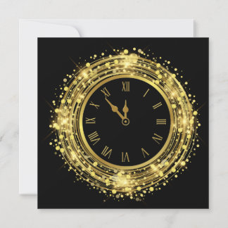 Invitación Confetti, Purpurina del reloj de Nochevieja