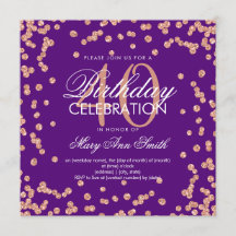 Confetti, Purpurina Rosa de oro morado, 40 años