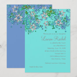 Invitación Confetti, Purpurinoso de la Estrella Plateada de B
