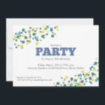 Invitación Confetti Sprinkle Nacimiento<br><div class="desc">Esta colorida invitación a la fiesta ofrece un colorido confeti en tonos azules,  verdes,  turquesa y lima.</div>