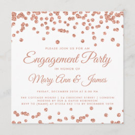 Invitación Confetti White, Rosa del Partido del Oro, Purpurin