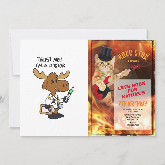 Invitación ¡Confía en mí! i´m á médica | elegir color de fond (Anverso)