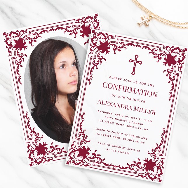 Invitación Confirmación Chica de la época Foto Cruz de Borgoñ (Subido por el creador)