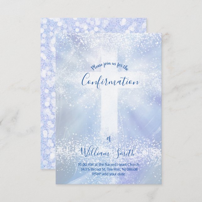 Invitación Confirmación Cruz Santa Católica (Anverso / Reverso)