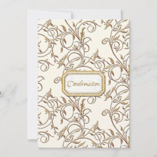 Invitación Confirmación cruzada del antiguo Chica de Regencia (Anverso)