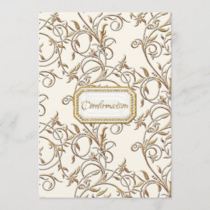 Invitación Confirmación cruzada del antiguo Chica de Regencia