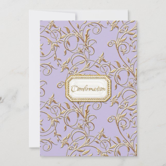 Invitación Confirmación cruzada del antiguo Chica de Regencia (Anverso)