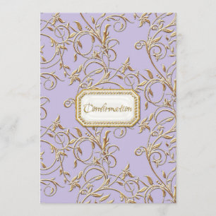 Invitación Confirmación cruzada del antiguo Chica de Regencia