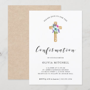 Invitación Confirmación cruzada floral de la mirada el   de