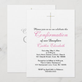 Invitación Confirmación cruzada hija rosa