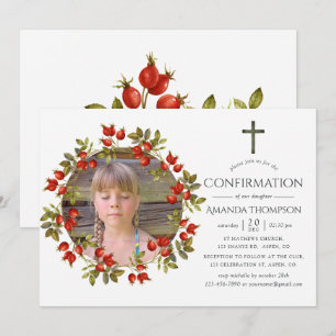 Invitación Confirmación de acuarela de otoño - caída