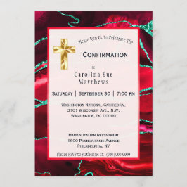 Invitación Confirmación de acuarela del Agate rojo abstracto