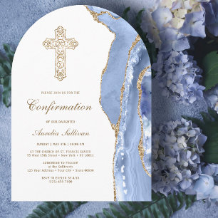 Invitación Confirmación de Ágata Azul de Aciano