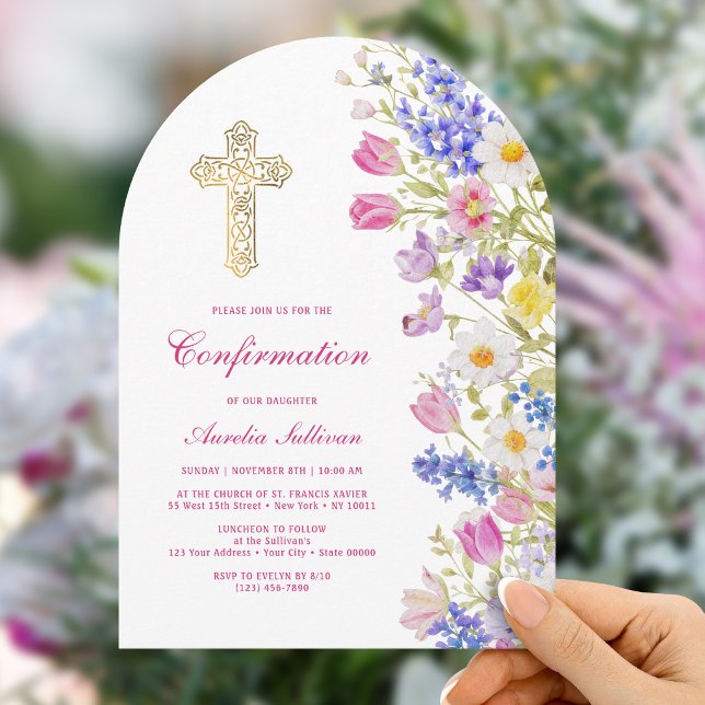 Invitación Confirmación de Arco de Flores de Pradera Fresca (Subido por el creador)