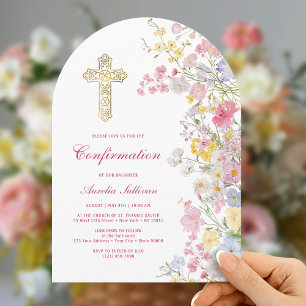 Invitación Confirmación de Arco de Flores del Prado