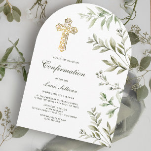 Invitación Confirmación de arco de follaje de acuarela