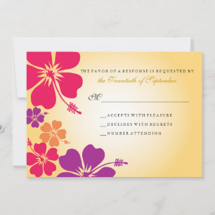 Invitación Confirmación de asistencia a boda Luau / Hawaiana