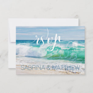 Invitación Confirmación de asistencia a la boda en la playa d