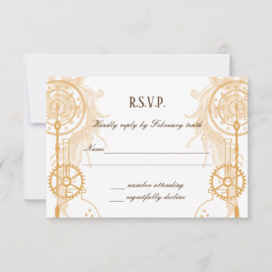 Invitación Confirmación de asistencia a una boda steampunk