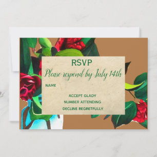 Invitación Confirmación de asistencia de boda camelia floral 