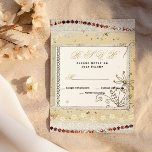 Invitación Confirmación de asistencia de encaje floral pastel