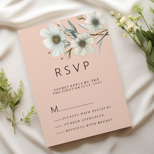Invitación Confirmación de asistencia floral melocotón blanco