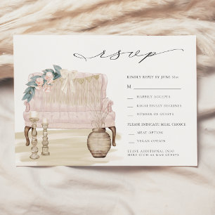Invitación Confirmación de asistencia para boda bohemio soñad