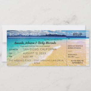Invitación Confirmación de asistencia para boda en destino de