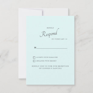 Invitación Confirmación de asistencia para boda Seafoam Simpl