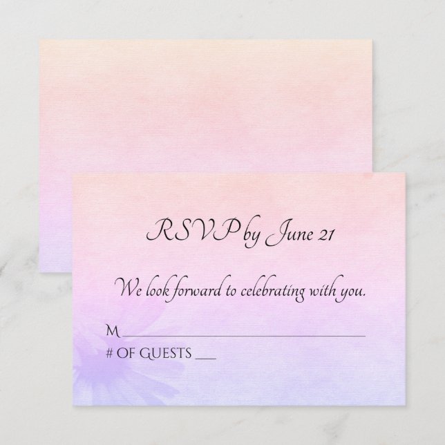 Invitación Confirmación de boda Arcoíris Margarita (Anverso / Reverso)