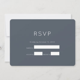 Invitación Confirmación de Boda Azul Polvoriento Romántico