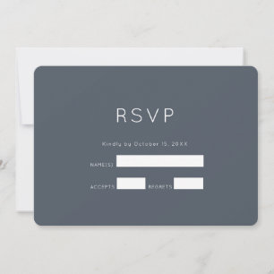 Invitación Confirmación de Boda Azul Polvoriento Romántico