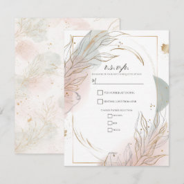 Invitación Confirmación de Boda Botánica de Salvia Dorada y R