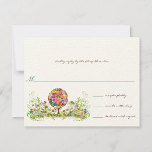 Invitación Confirmación de Boda Círculo de Amor Bosque Mágico