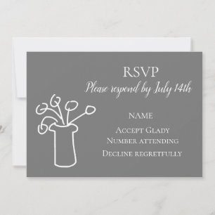 Invitación Confirmación de boda con flores simples acuarela m