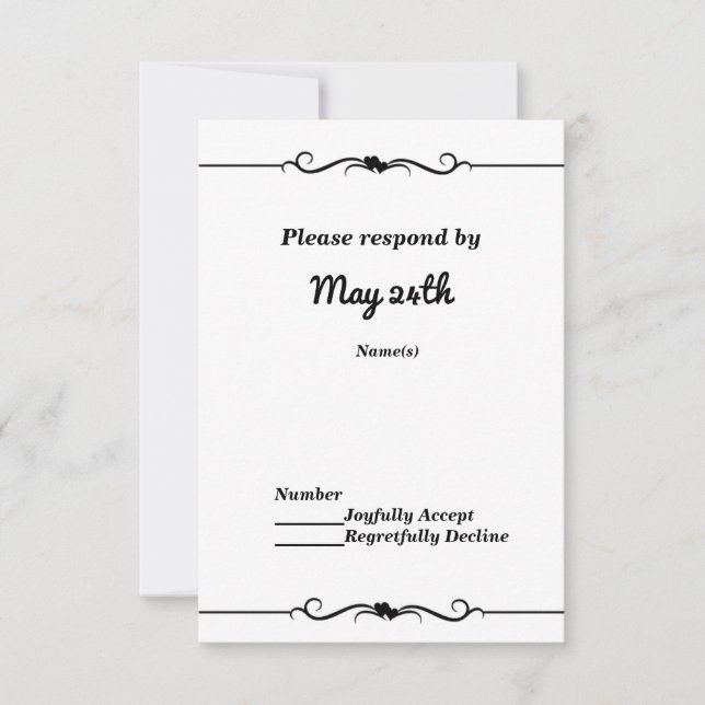 Invitación Confirmación de boda de corazones dobles en blanco (Anverso)