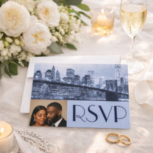 Invitación Confirmación de Boda del Puente de Brooklyn en Azu