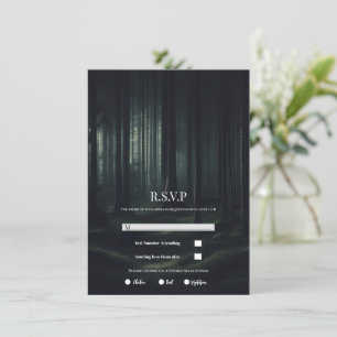Invitación Confirmación de boda en el bosque oscuro y sombrío