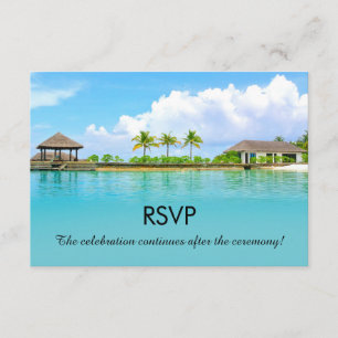 Invitación Confirmación de Boda en Resort de Destino Tropical