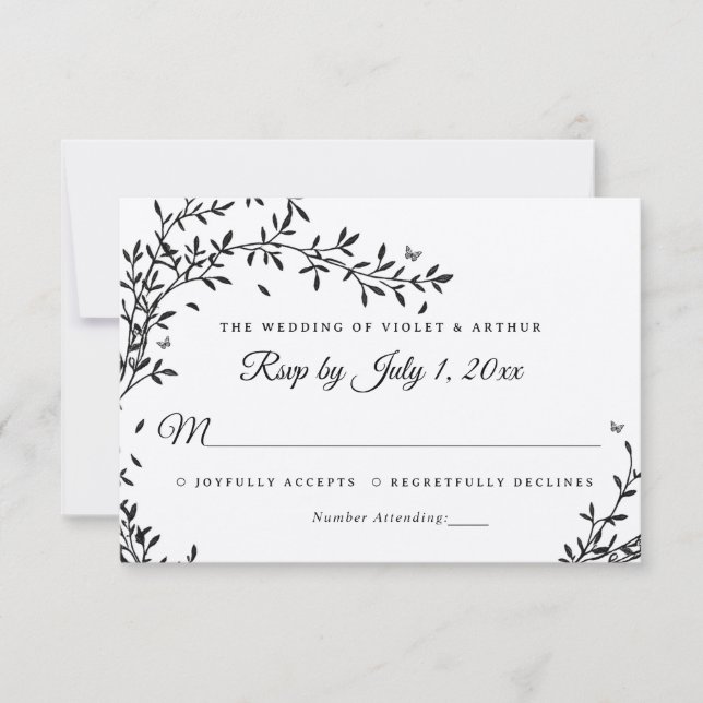 Invitación Confirmación de Boda Encanto Bosque (Anverso)