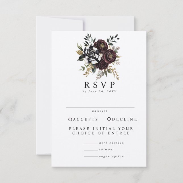Invitación Confirmación de Boda Gótica (Anverso)