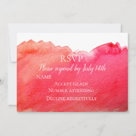 Invitación Confirmación de boda rojo rubí boho moderno acuare