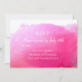 Invitación Confirmación de boda rosa moderno acuarela RSVP