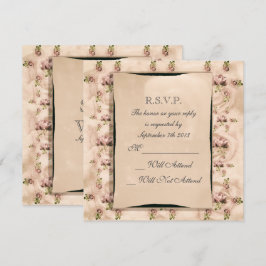 Invitación Confirmación de Boda Rosa Vintage