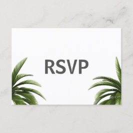 Invitación Confirmación de boda verde con palmera tropical