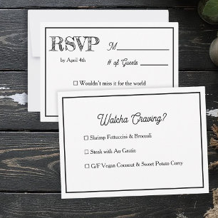 Invitación Confirmación de boda y opciones de comida