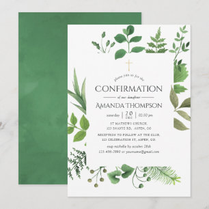 Invitación Confirmación de Bosque Arbolado Verde