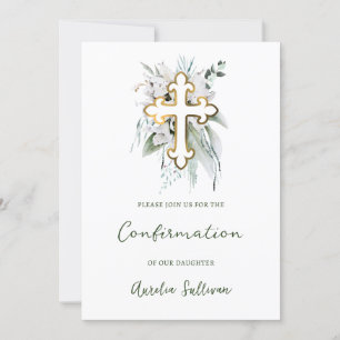 Invitación Confirmación de Bouquet de flores blancas